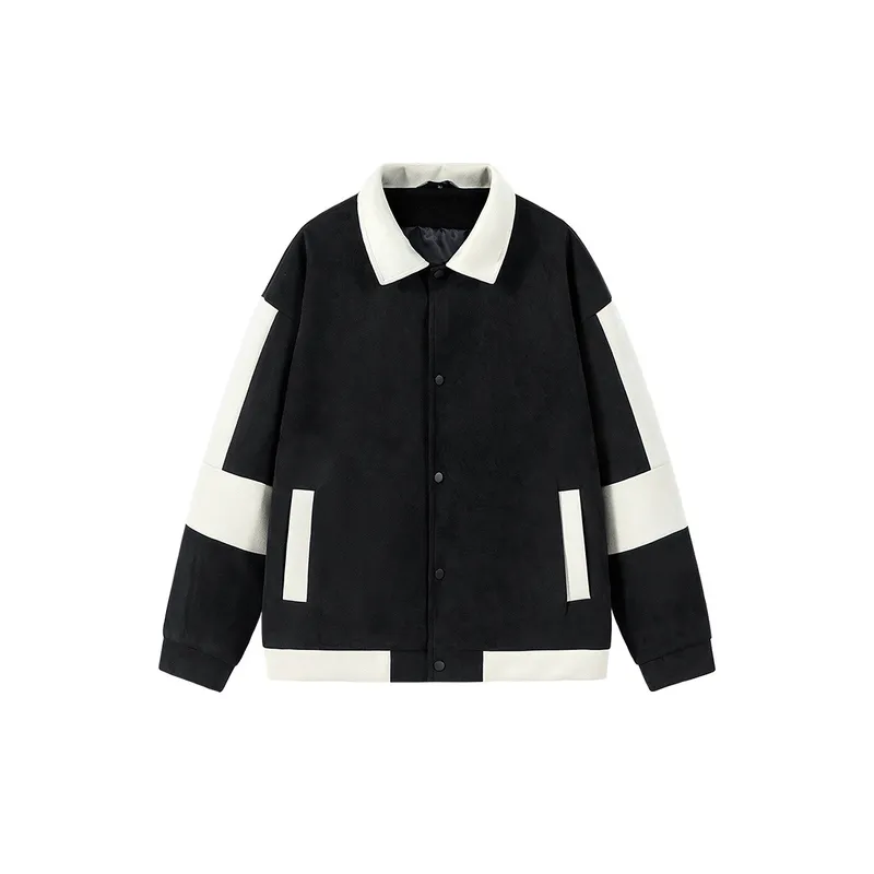 Suede Loose Casual Baseball Jacket-2