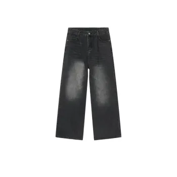 Black Grey Old Retro Trend Casual Jeans
