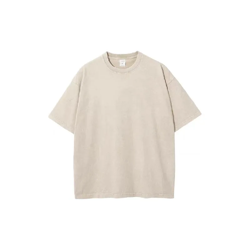 Retro Washed Long Staple Cotton T Shirt-4