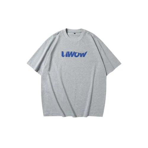 UWOW Solid Color Printed Logo Casual Round Neck Short Sleeve Street All-match Trendy Brand Pure Cotton Loose T-shirt For Couples Summer