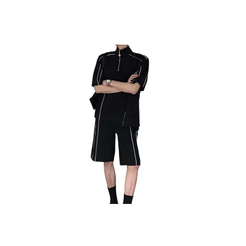 Deconstructed Casual Two Piece Sports Suit-0