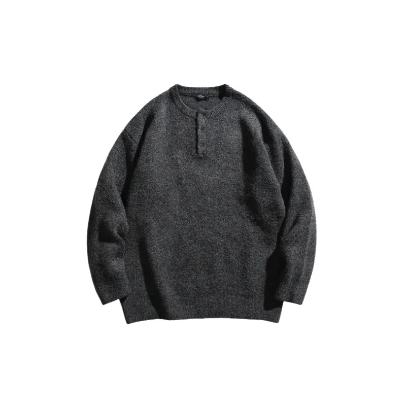 Simple Loose Blended Synthetic Fabrics Sweater-0