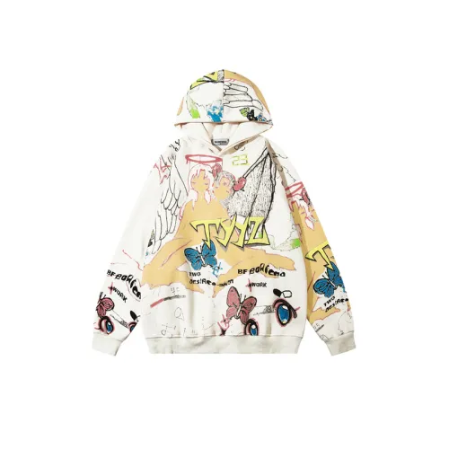 New Seanson Graffiti Print Versatile Style Loose Hoodie