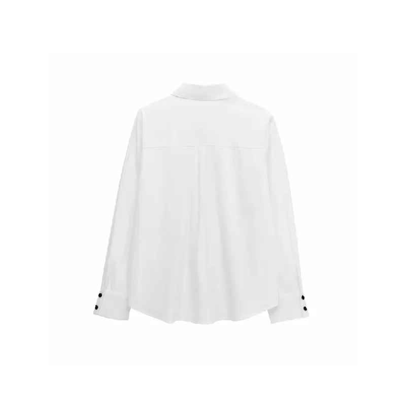 Simple Print Polyester Shirt Women-2