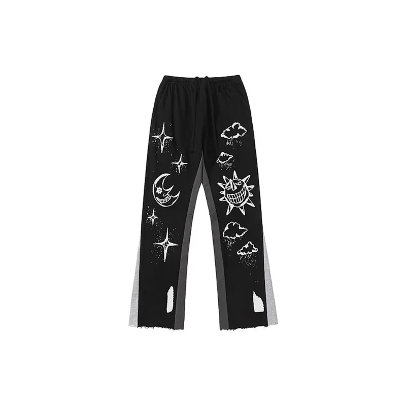Splash Ink Stitching Drawstring High Street Pants
