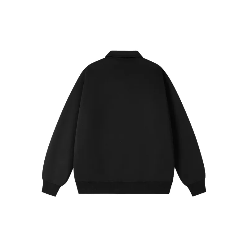 Loose Plain Corduroy Polo Unisex-1