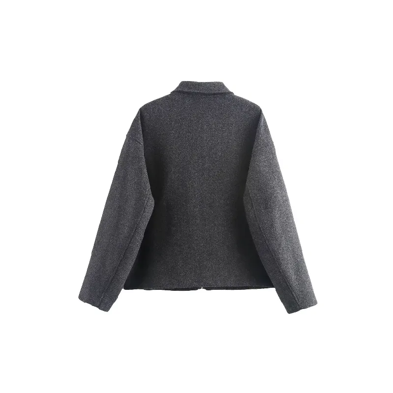 Funky Plain Polyester Jacket-1