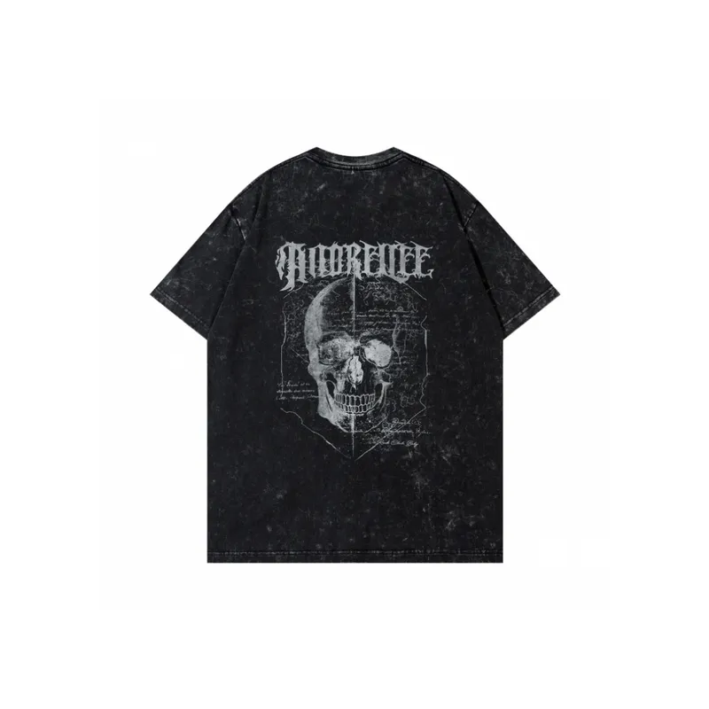 Dark Skull Print Oversize Casual T Shirt-1
