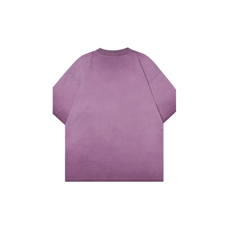 New Style Casual All match Distressed Logo Pattern Loose Round Neck Short sleeved T shirt-1