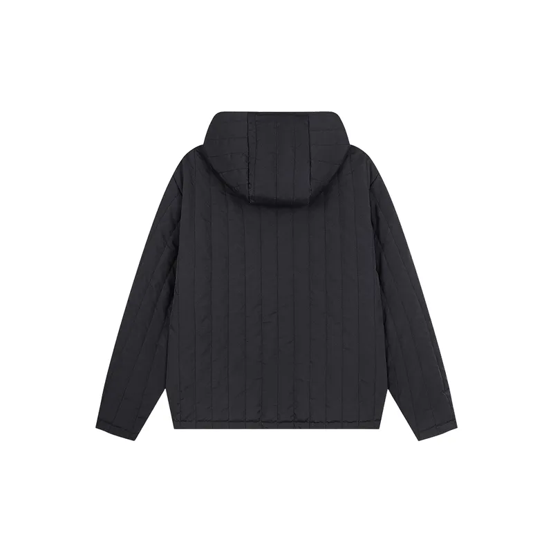 Striped Loose Cotton Quilted Jacket-1