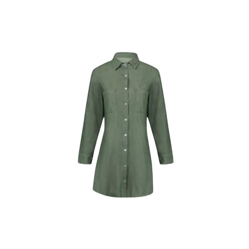 Fashionable Loose Denim Shirt Women-3