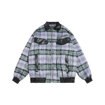 Fashionable Plaid Quilted Jacket