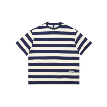 Loose Striped 100% Cotton T Shirt Unisex
