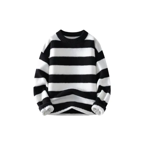Casual Contrast Color Blended Synthetic Fabrics Sweater