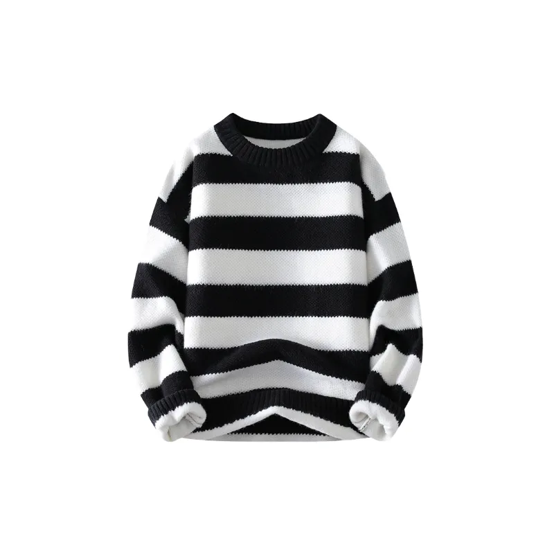 Casual Contrast Color Blended Synthetic Fabrics Sweater-0