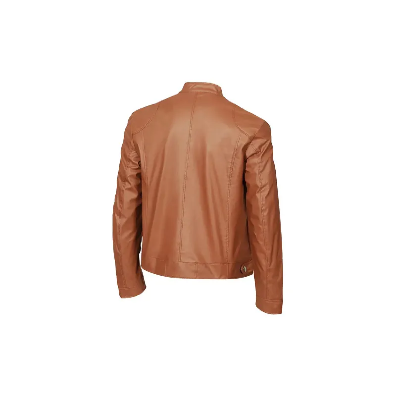 Casual Loose Artificial Leather Jacket-1