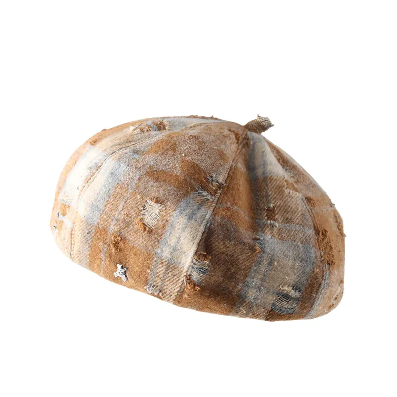 Retro Plaid Beret-0