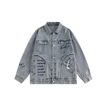 Antique Frayed Embroidered Denim Jacket