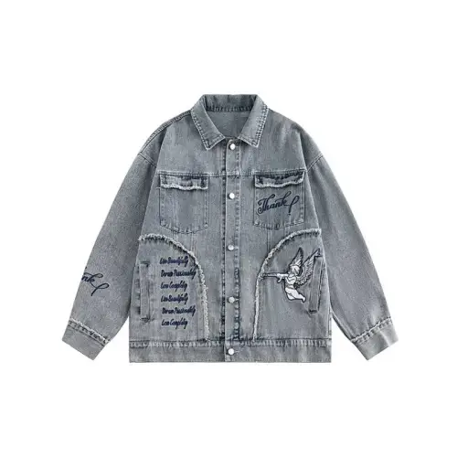 Antique Frayed Embroidered Denim Jacket