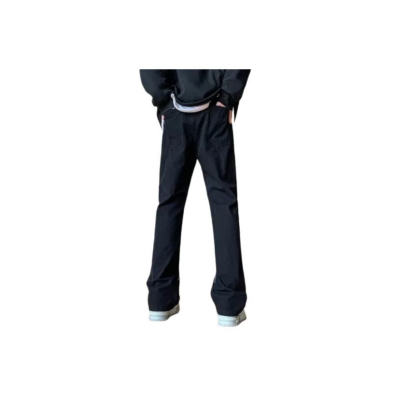 Fashionable Zipper Denim Cargo Pants-3