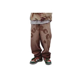 Retro Loose Straight Painted Jeans
