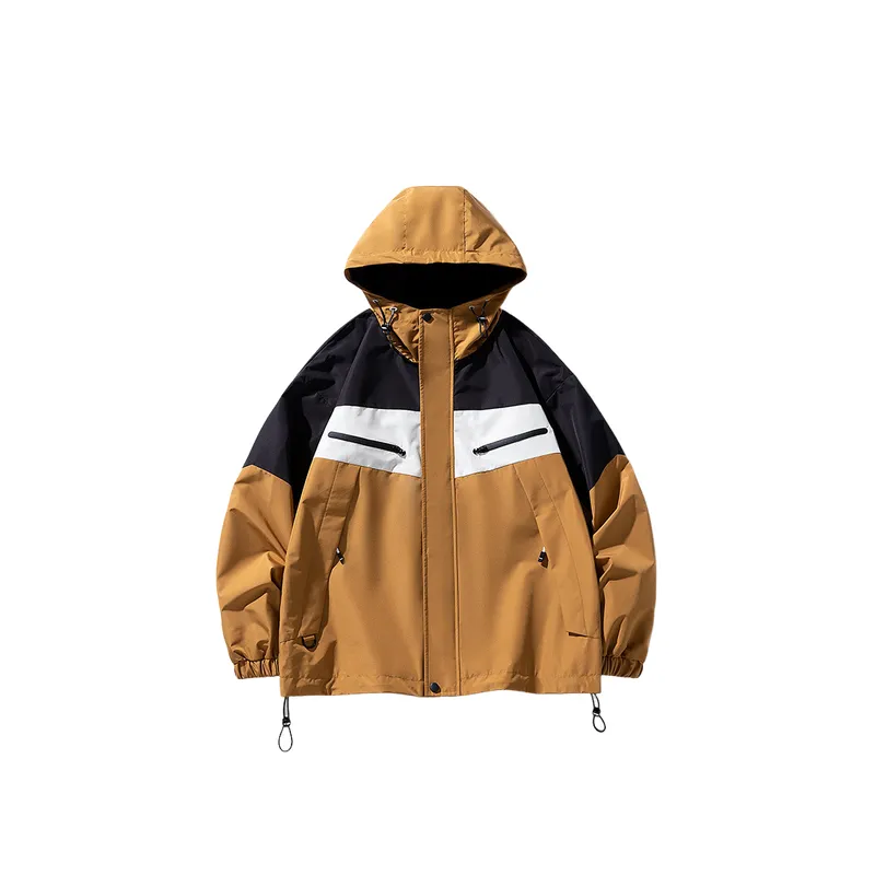 Basics Patchwork Polyester Outdoor Jacket-3
