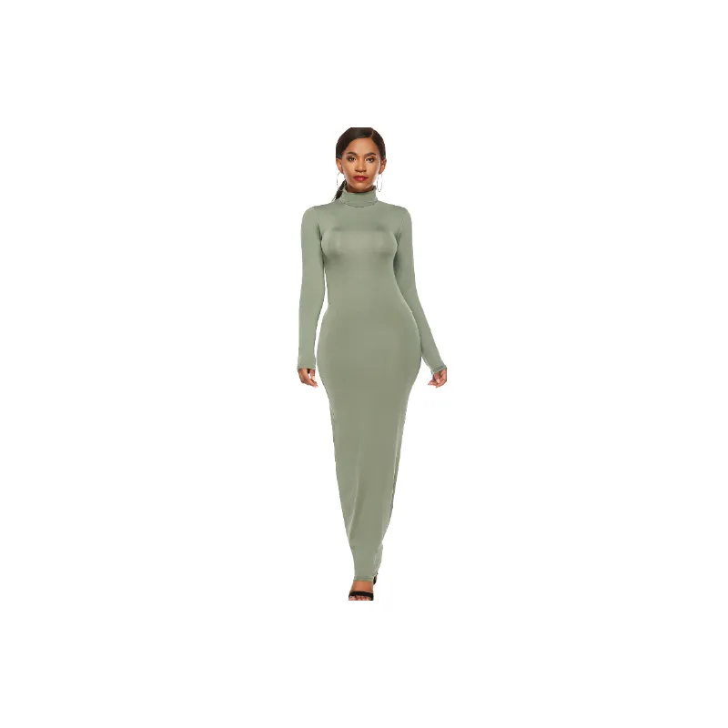 Fashionable Plain Polyester Spandex Dress Women-8
