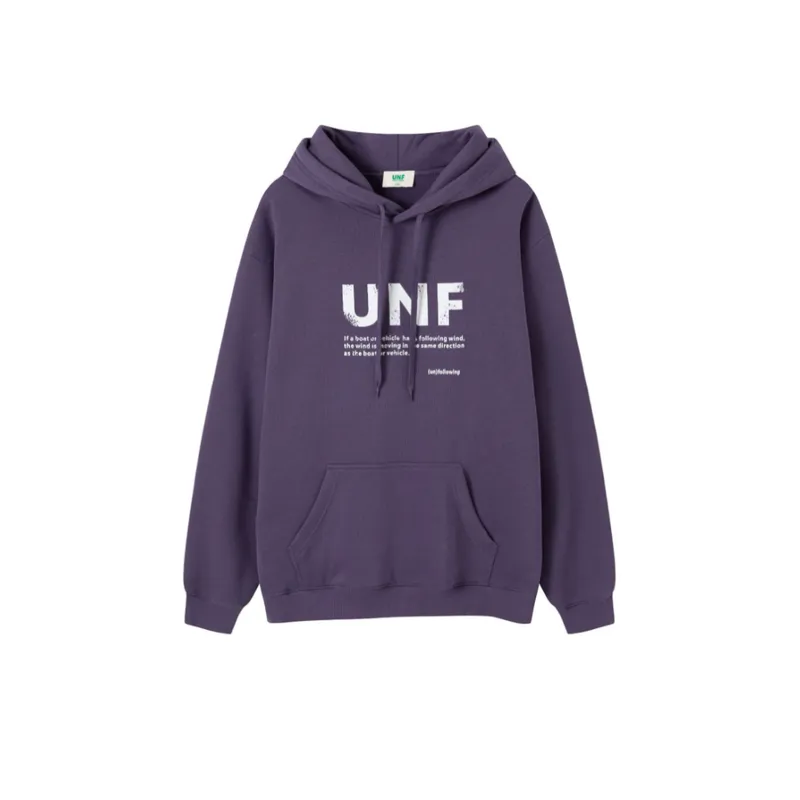 Fleece lined Letter Printing Hoodie-3