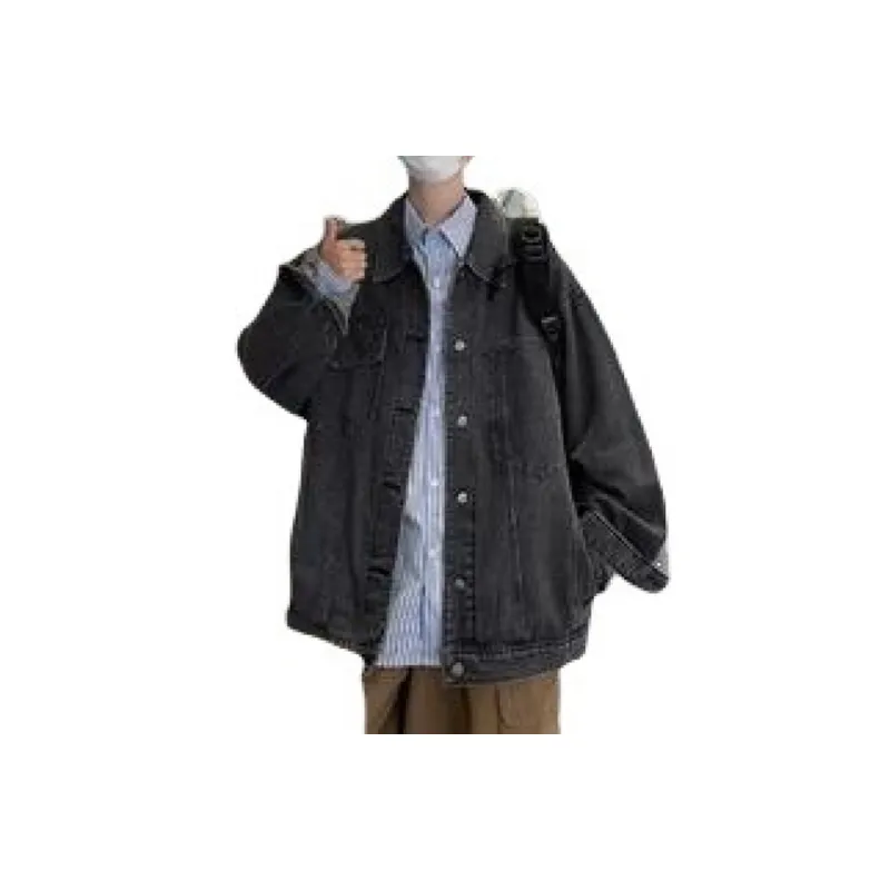 Simple Plain Denim Jacket-0