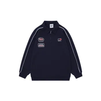 New Style Trendy Brand Letter Embroidered Half Zip Sweater