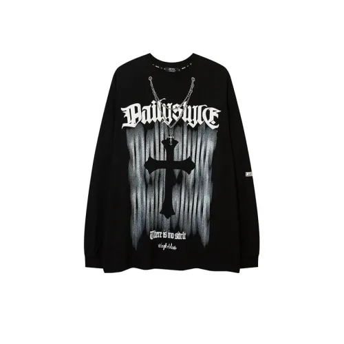 Diablo Hip-hop Cross With Necklace Long-sleeved T-shirt