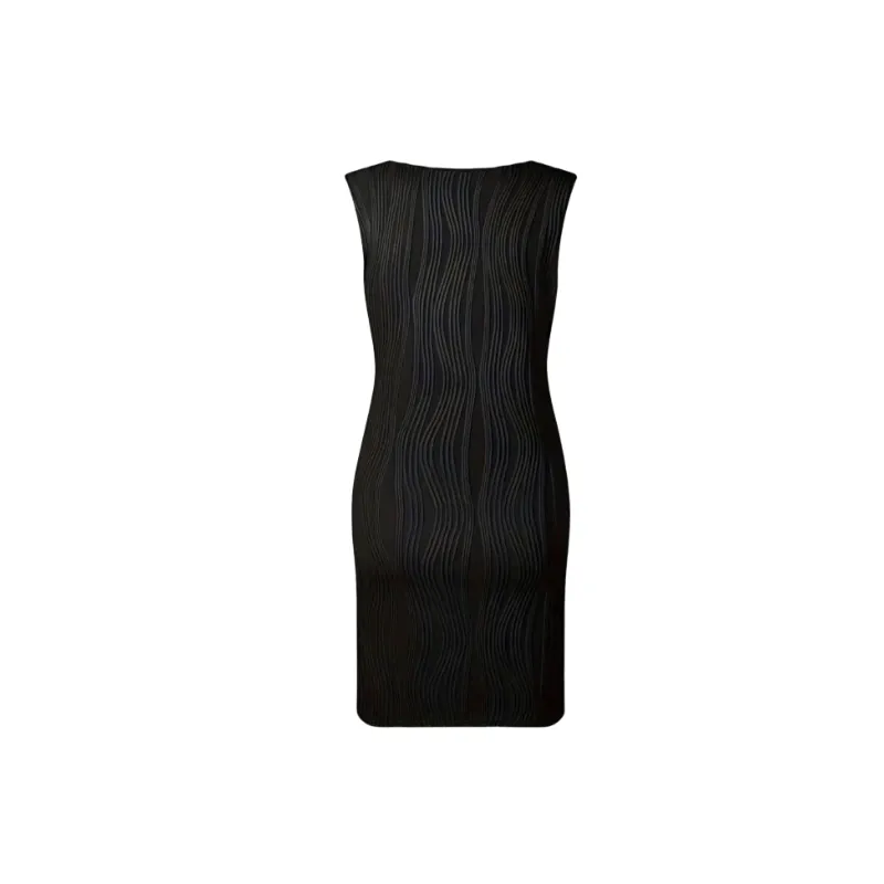 Simple Plain Polyester Dress Women-2