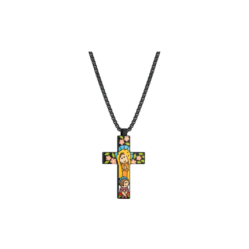 Retro Cross Hip hop Titanium Steel Necklace-3