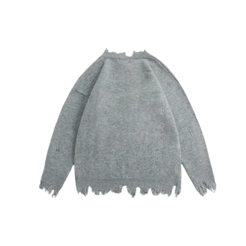 Street Distress Polyester Sweater-9