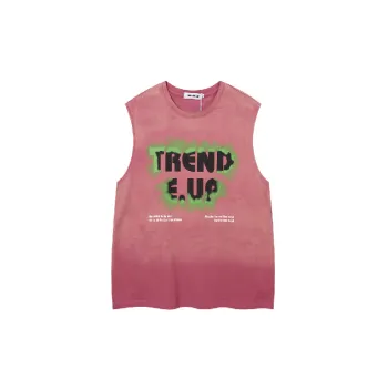 Retro Letter Cotton Blended Fabric Vest