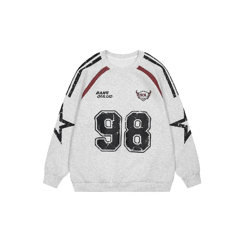 Retro Sporty Loose Sweatshirt-0