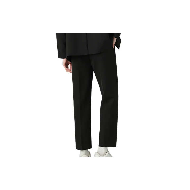 Loose Casual Blended Synthetic Fabrics Suit Trousers Unisex-3