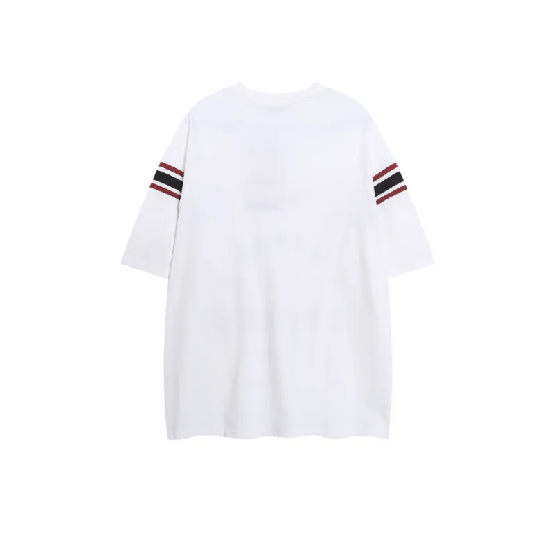 Retro Maillard Stitching T Shirt-1