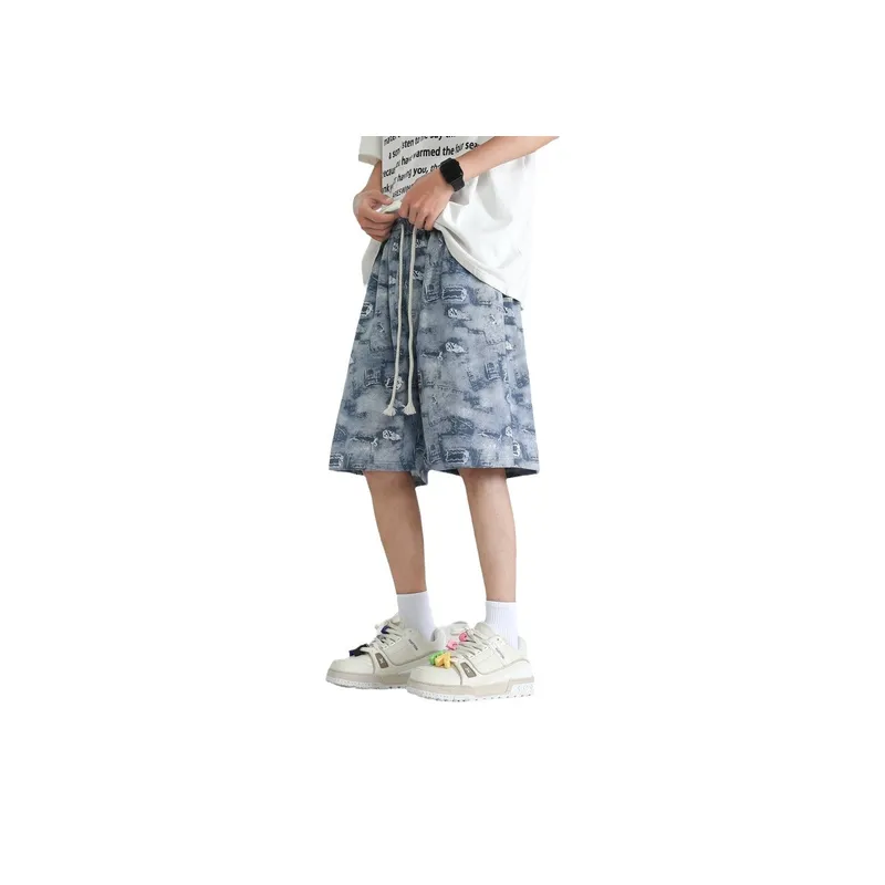 Loose Casual Five Point Baggy Beach Shorts-7