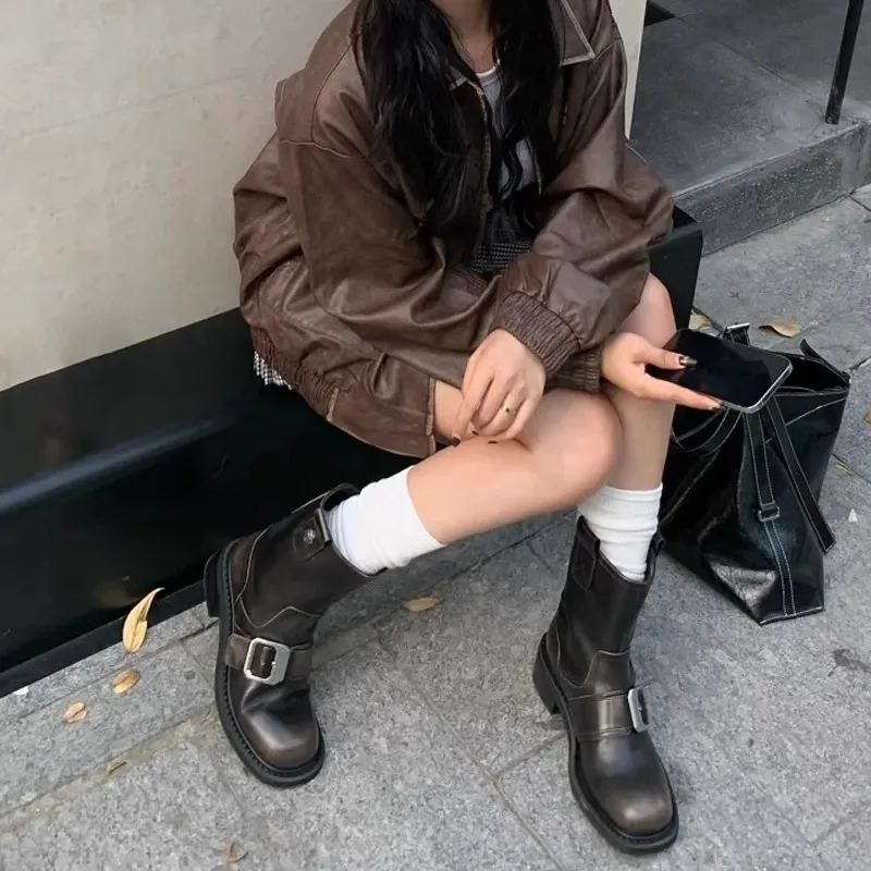 Retro Metal Ankle Boots-3