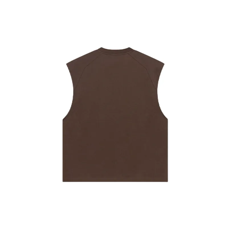 Plain Loose 100% Cotton Vest-5