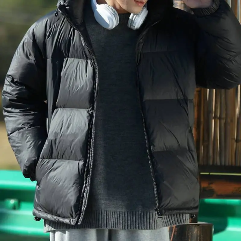 Basics Loose White Duck Down Jacket-2