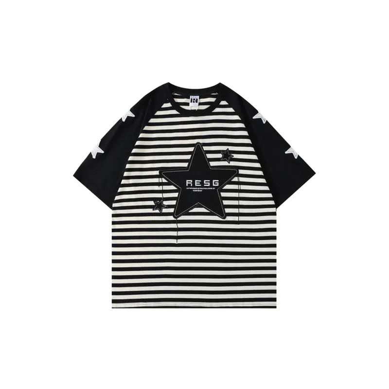 Embroidered Striped T Shirt-0