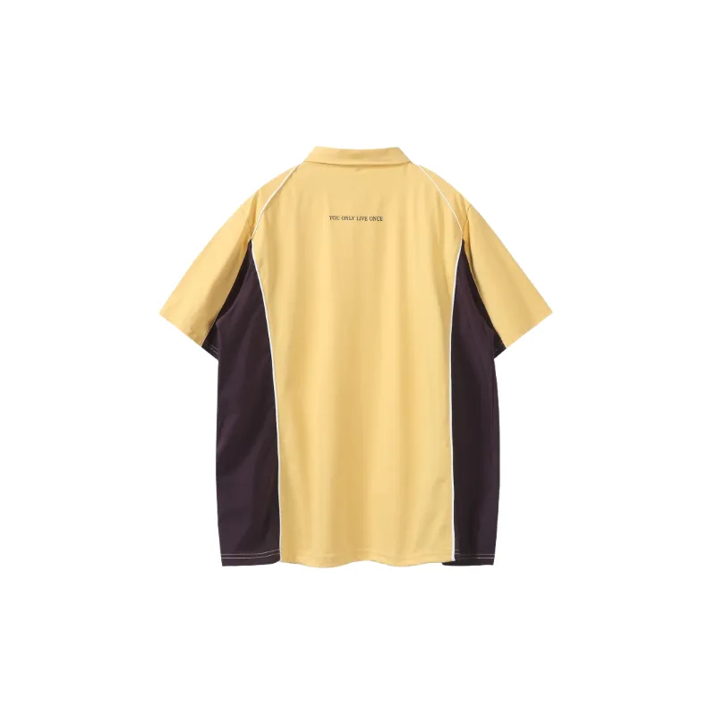 Fashionable Letter Cotton Blended Fabric Polo Unisex-3
