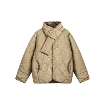Fashionable Loose Blended Synthetic Fabrics Quilted Jacket