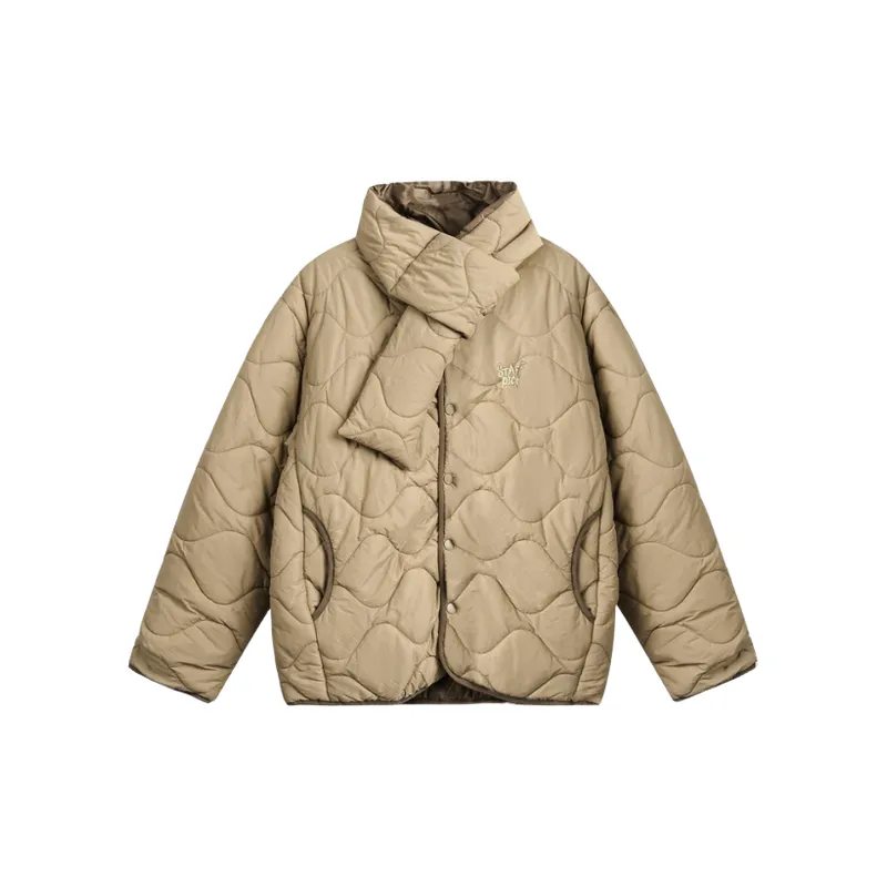 Fashionable Loose Blended Synthetic Fabrics Quilted Jacket-5