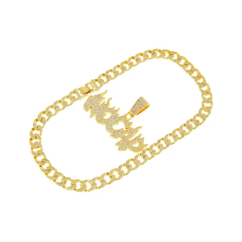 Full Diamond Letter Pendant Necklace