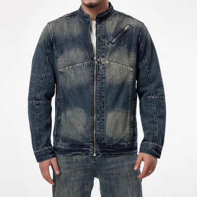 Washed Distress Denim Jacket-1