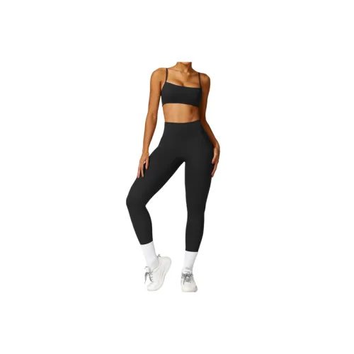 Sporty Maximum Comfort Nylon Spandex Cloud Like Fabric Fitness Kit Women