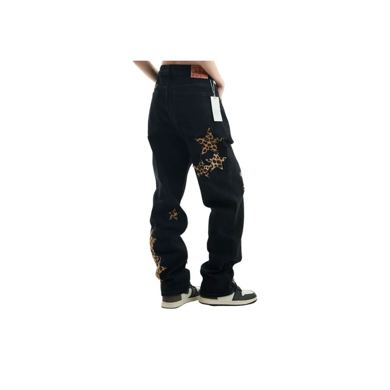 Trendy Leopard Print Jeans-3